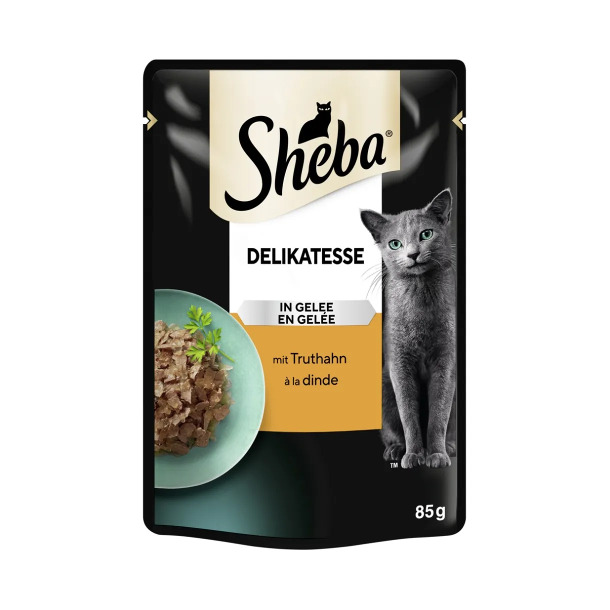 Sheba Nourriture Humide^Délicatesse en gelée 28 x 85 g Dinde