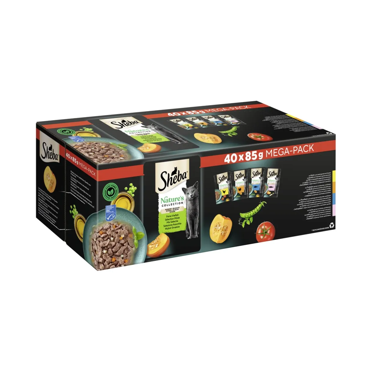 Sheba Nourriture Humide^Mega-Pack Nature’s Collection en sauce Feine Vielfalt MSC 40 x 85 g