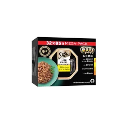 Sheba Nourriture Humide^Mini Filets barquettes Coffret à la Volaille en sauce pour chat adulte 32x85g