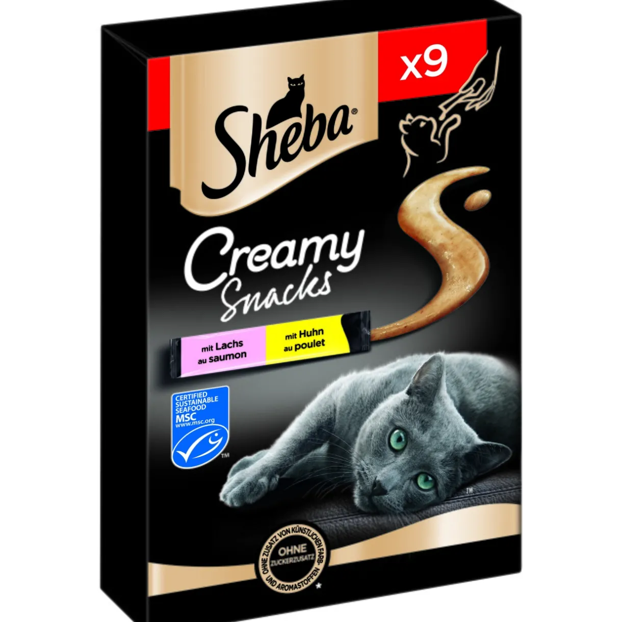 Sheba Friandises^Sachets Creamy Snacks 7 x 9 x 12 g Poulet & saumon