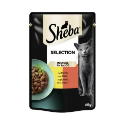 Sheba Nourriture Humide^Selection en sauce au poulet et au bœuf 28 x 85 g