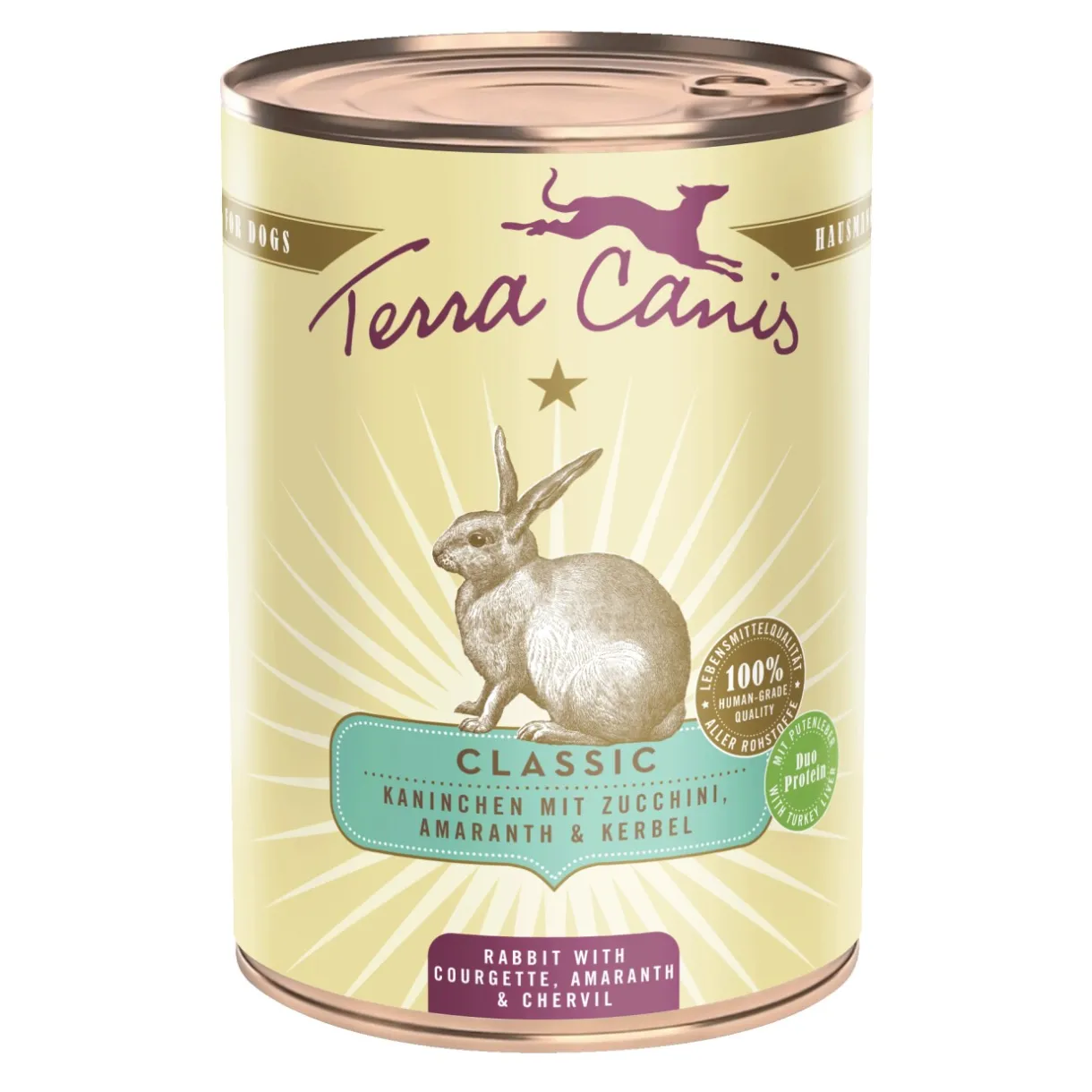 Terra Canis Nourriture Humide^Nourriture humide pour chien Classic adulte Lapins 6x400 g