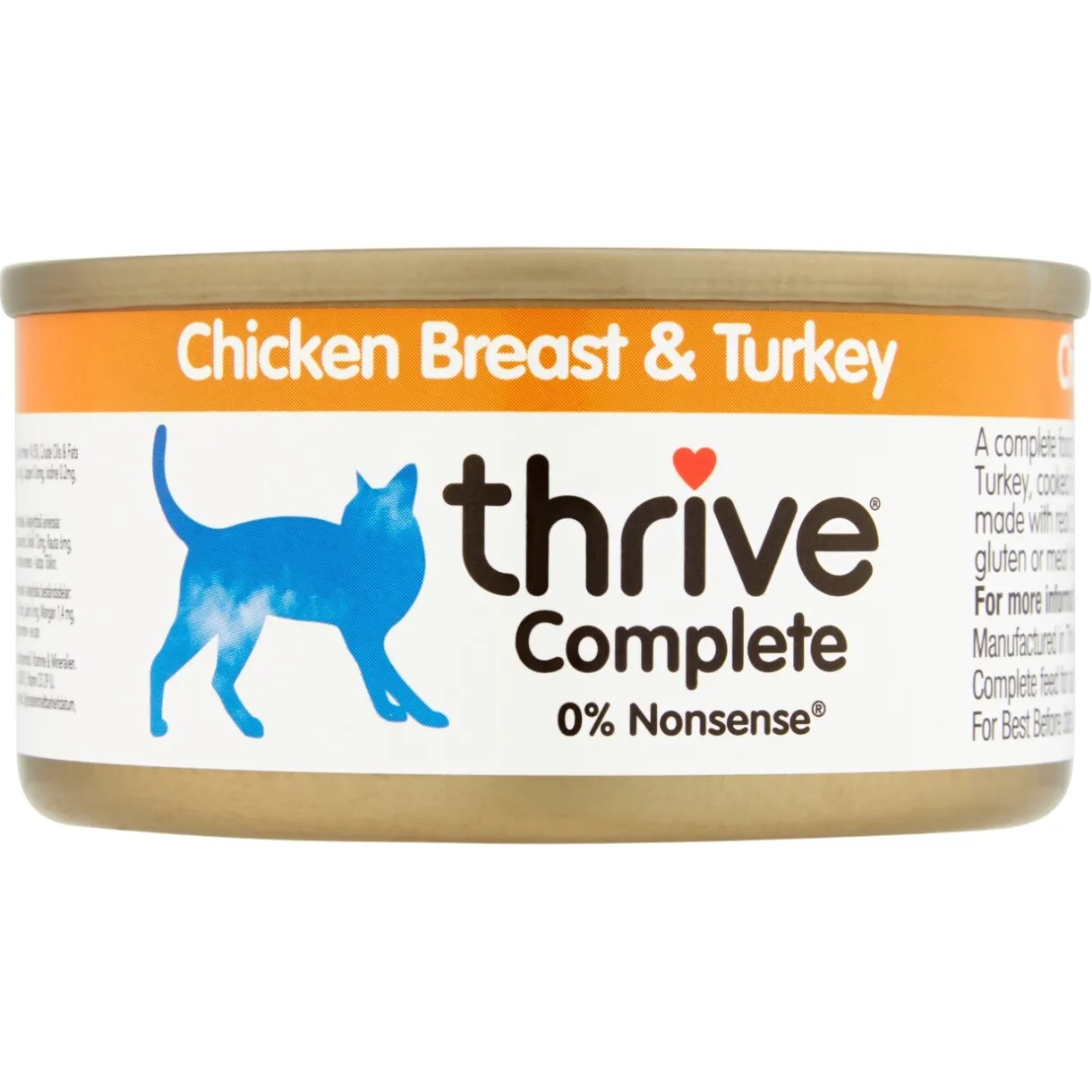 Thrive Nourriture Humide^Complete pour chat 12 x 75 g Poitrine de poulet et de dinde