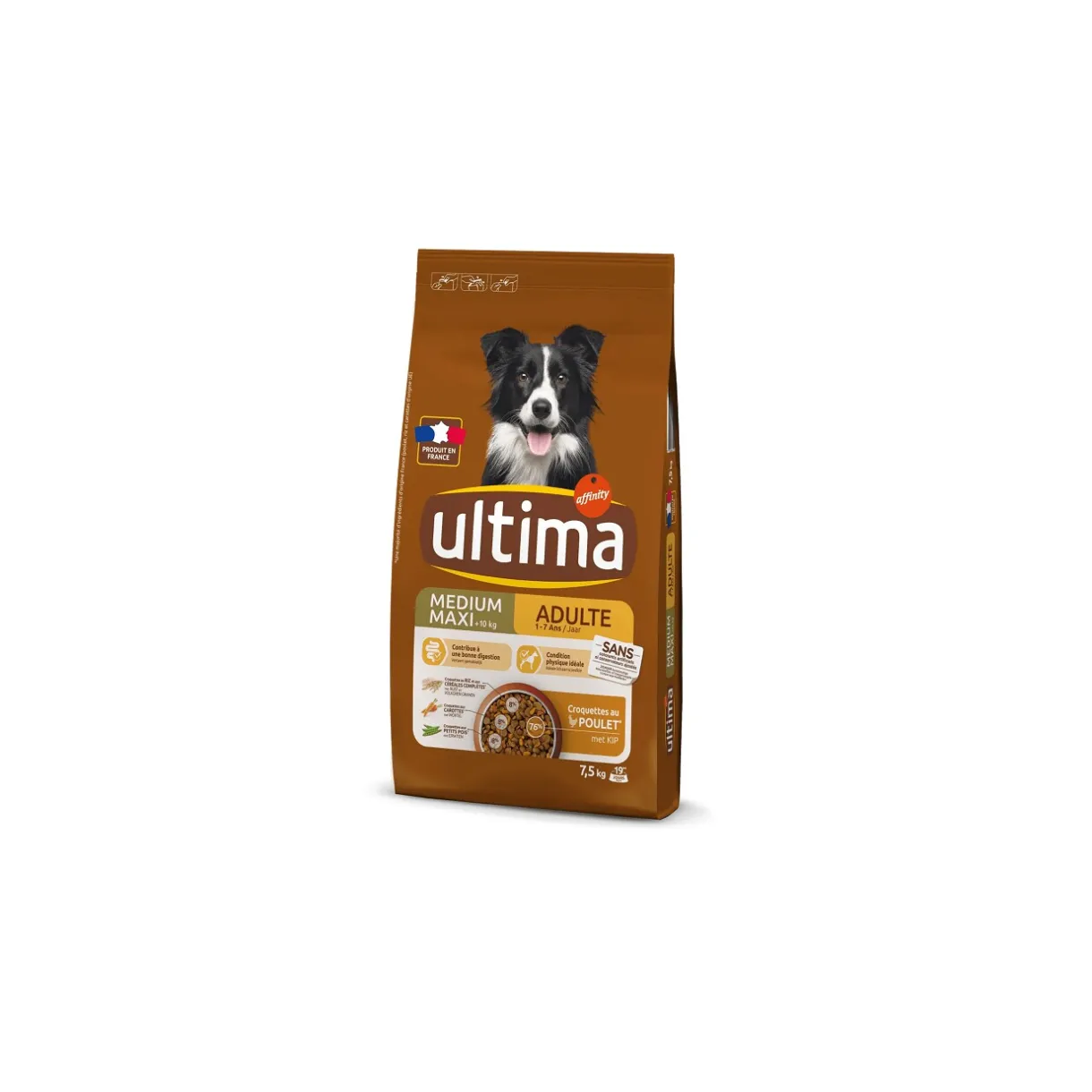 Croquettes^Ultima Medium-Maxi Adulte avec du Poulet 7,5 kg