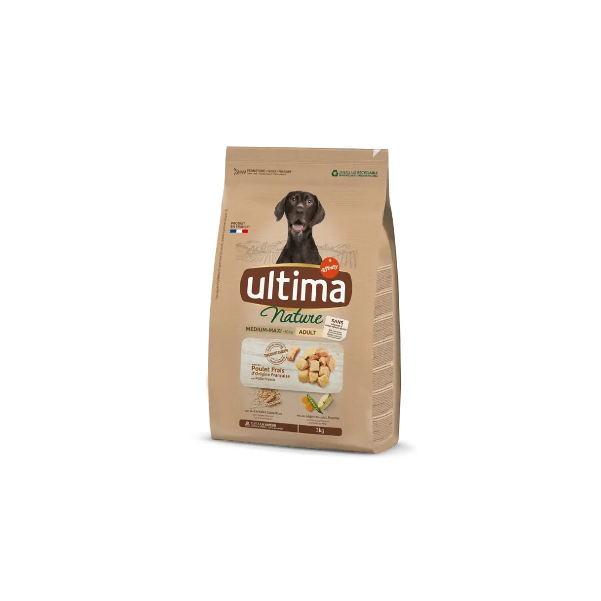 Croquettes^Ultima Nature Medium-Maxi avec du Poulet 3 kg