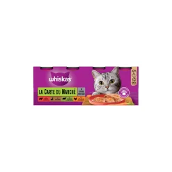 Whiskas Nourriture Humide^Boites La Carte du Marché en Terrine 4 variétés pour chat 4x400g