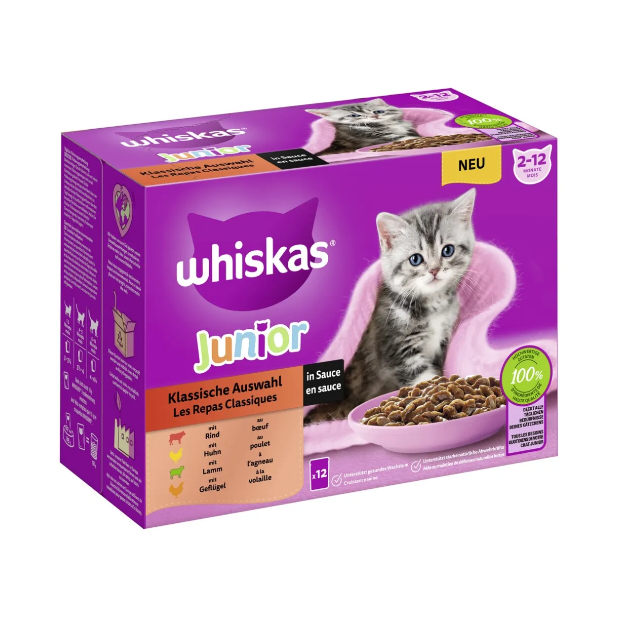 Whiskas Nourriture Humide|Nourriture^Multipack Junior sélection classique en sauce 12x85 g