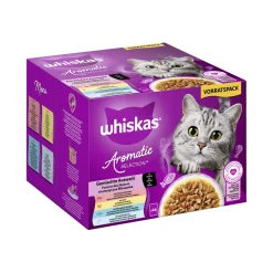 Whiskas Nourriture Humide^Nourriture humide pour chat adulte, Multipack, 1+ Sélection mixte, en sauce 24x85 g