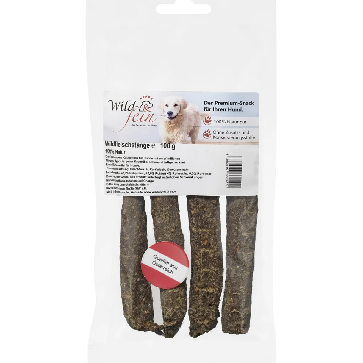 Wild & Fein Friandises^WIFE Wild barre de viande env. 15 cm 100 g