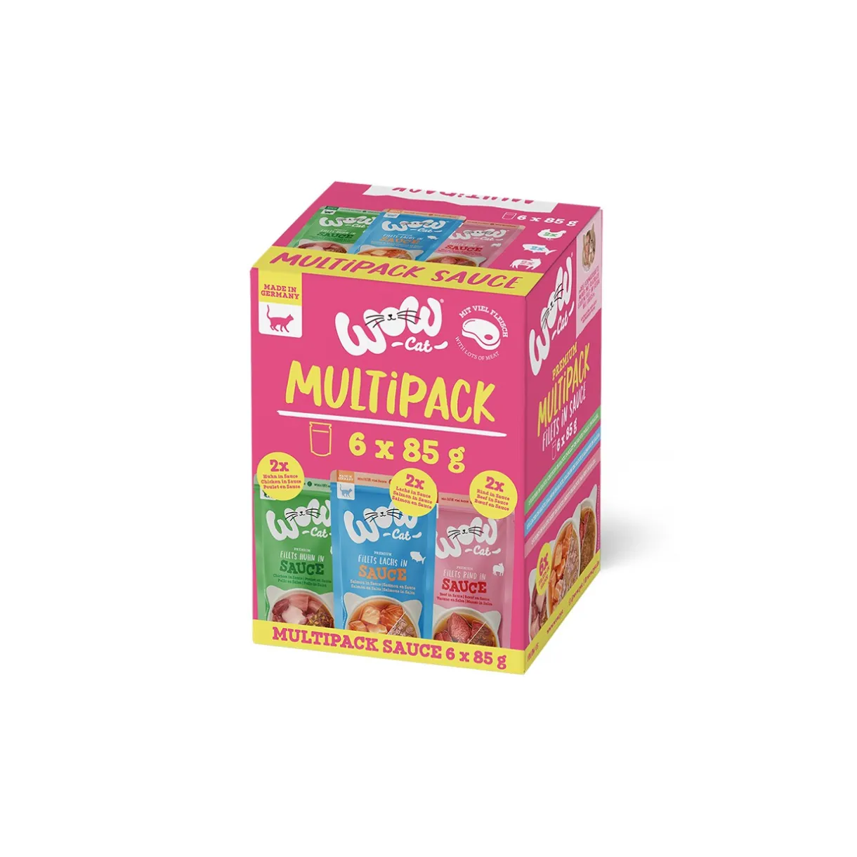 WOW Nourriture Humide^nourriture humide pour chat, adulte, multipack, sauce 6x85 g